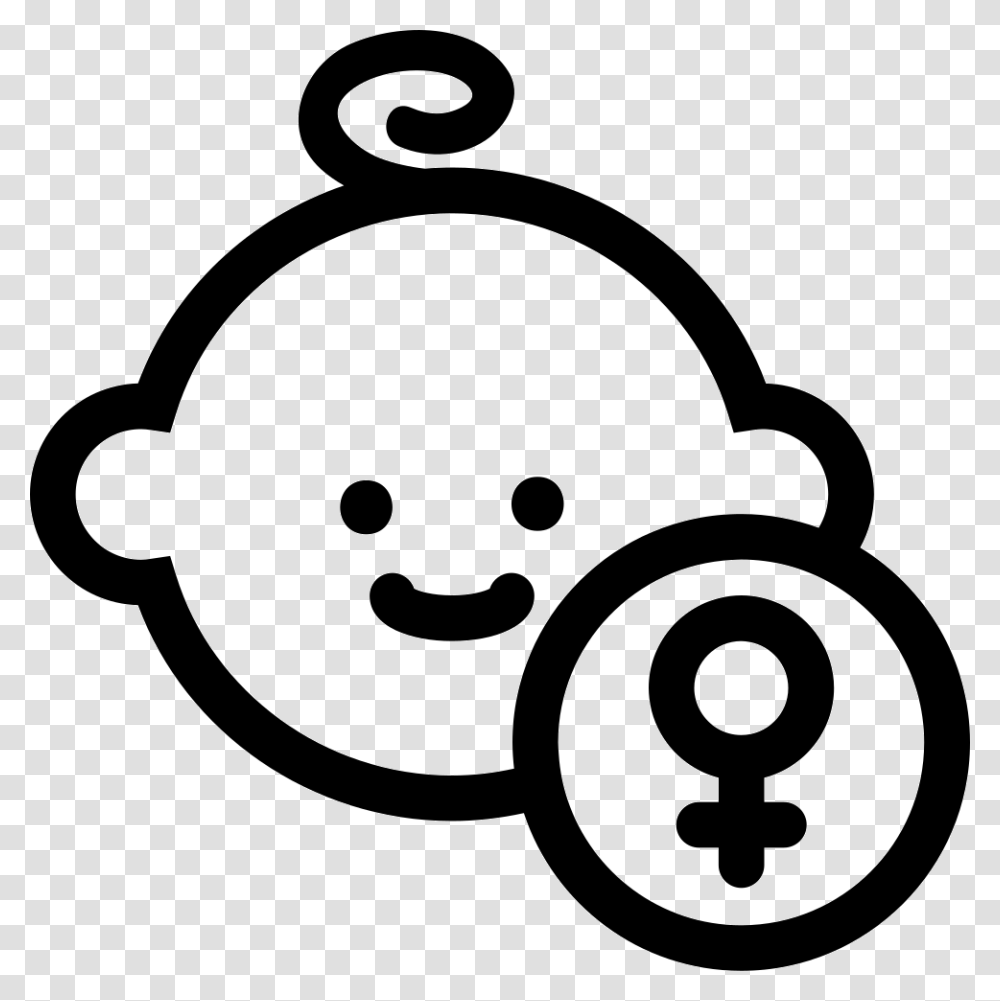 Female Baby Face Icone Bebe, Stencil, Lawn Mower, Tool Transparent Png
