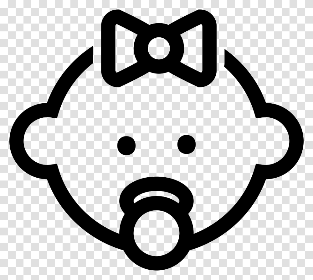 Female Baby Head Baby Symbol, Stencil, Piggy Bank, Adapter Transparent Png