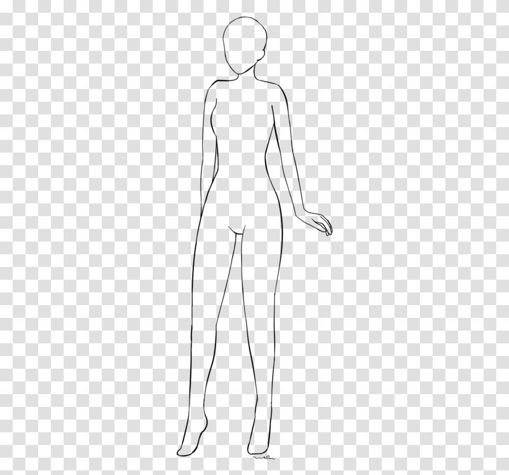 Female Base Drawing And F2u Female Outfit Female Base Lineart, Gray, World Of Warcraft Transparent Png