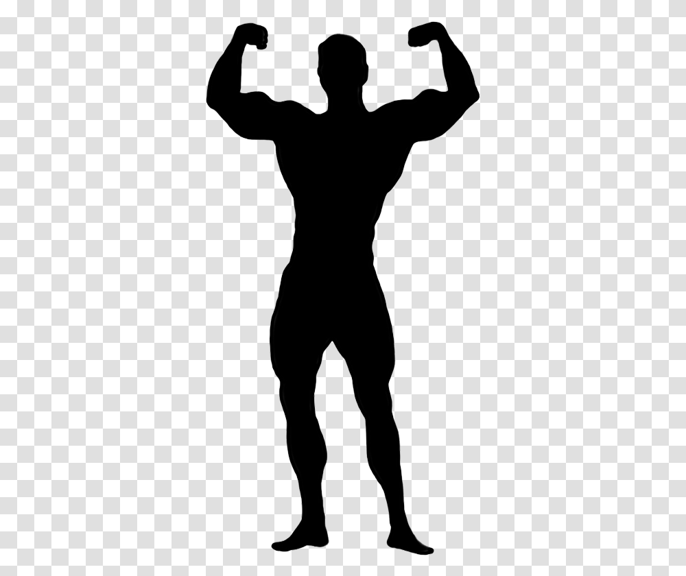 Female Bodybuilding Clip Art Strong Man Silhouette, Person, Human, Back, Sport Transparent Png