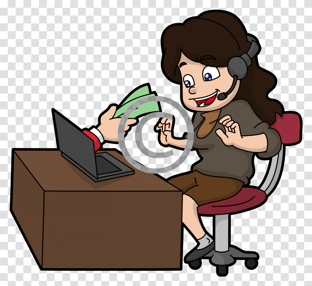 Female Cartoons With Money, Pc, Computer, Electronics, Laptop Transparent Png