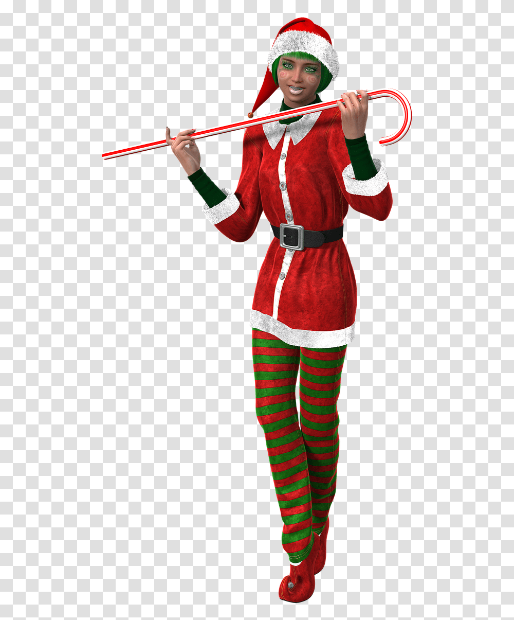 Female Christmas Elf, Costume, Person, Human, Mascot Transparent Png