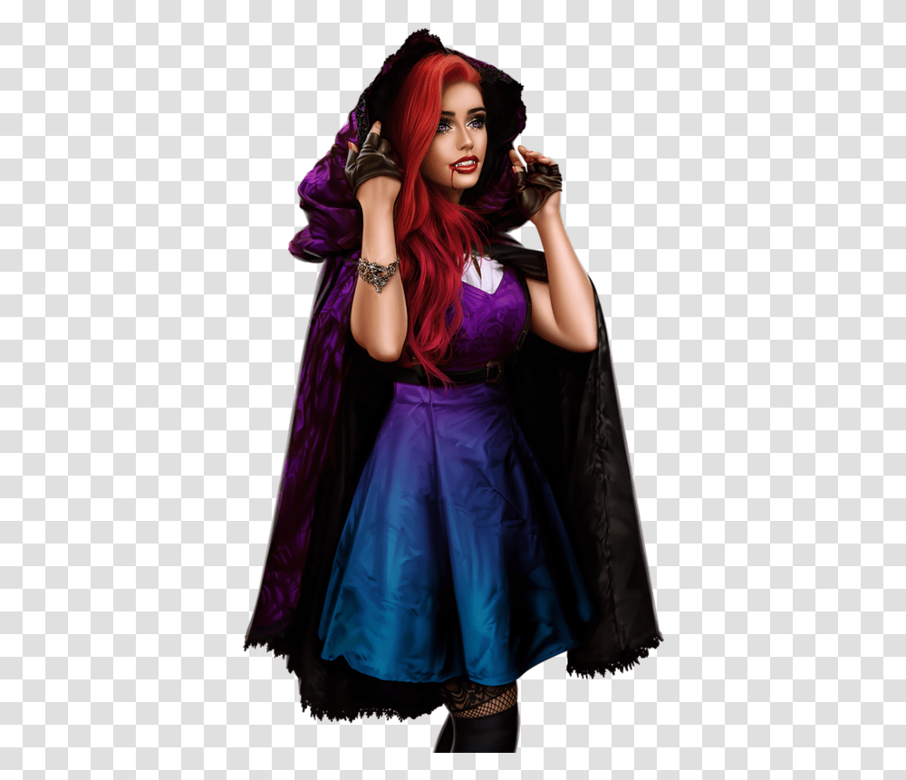 Female Clipart Vampire Event, Clothing, Dress, Person, Costume Transparent Png
