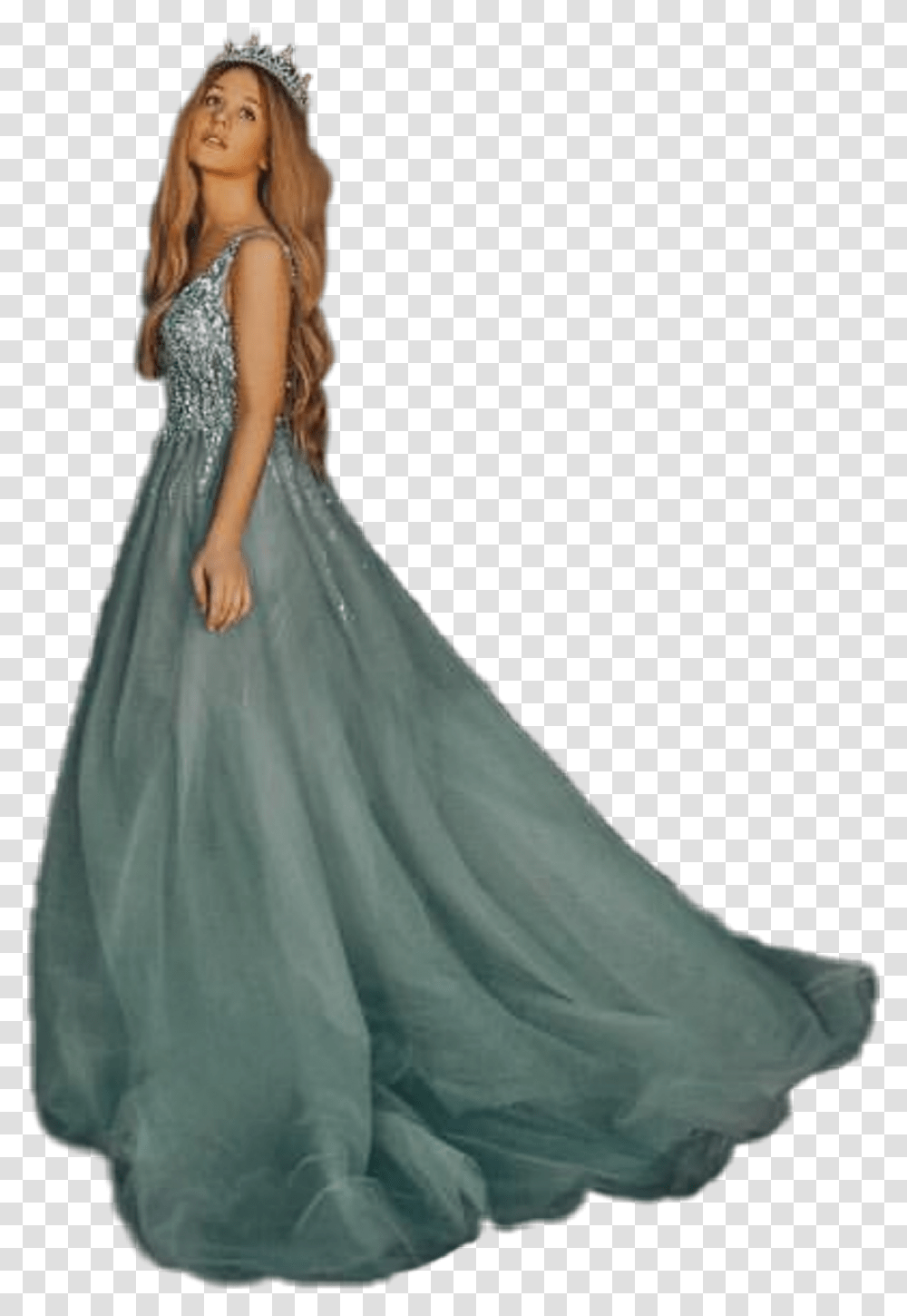 Female Crown Girl In Gown, Apparel, Dress, Person Transparent Png