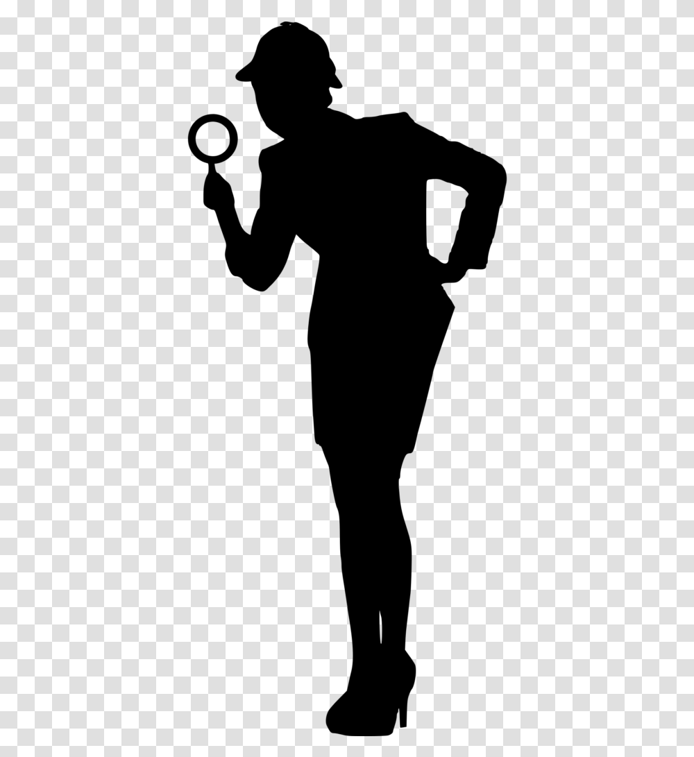 Female Detective Silhouette Detective, Gray, World Of Warcraft Transparent Png