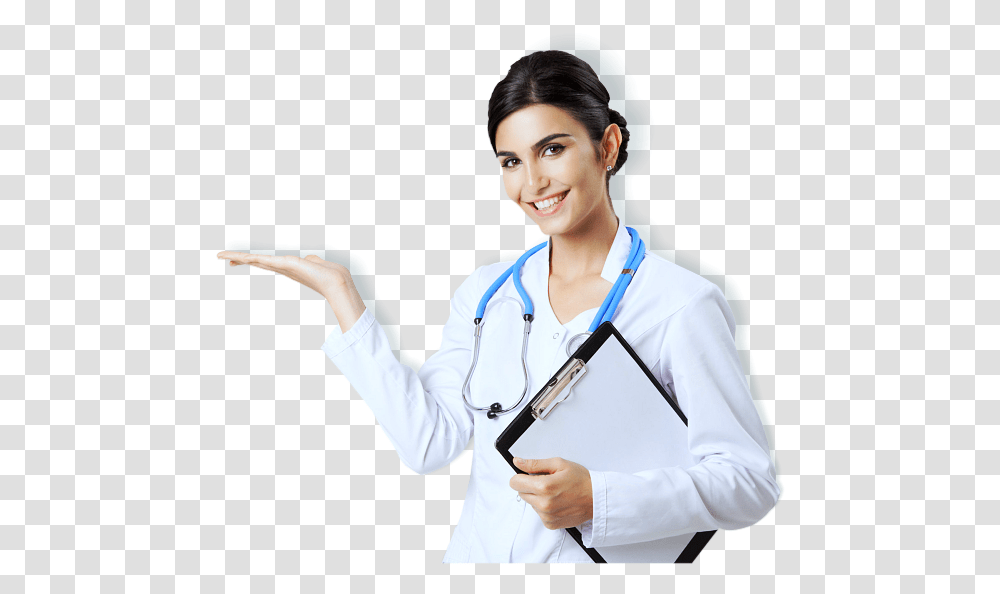 Female Doctor Background, Person, Human, Apparel Transparent Png