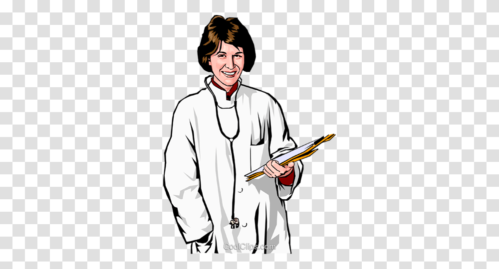 Female Doctor With Clipboard Royalty Free Vector Clip Art, Person, Human, Chef Transparent Png