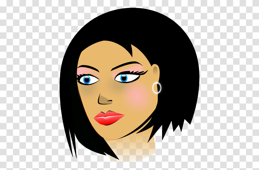 Female Face Clipart, Hair, Head, Smile, Black Hair Transparent Png