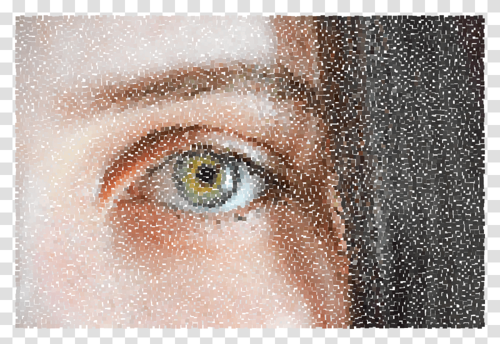 Female Face Jittered Mosaic Clip Arts Real Yellow Iris Eye, Collage, Poster, Advertisement, Head Transparent Png