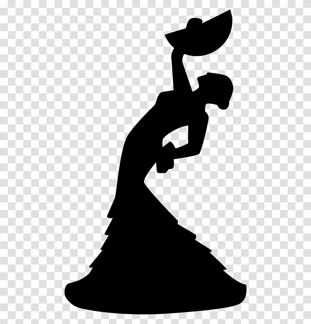 Female Flamenco Dancer Shape Bailaora Flamenco, Silhouette, Person, Human, Kneeling Transparent Png