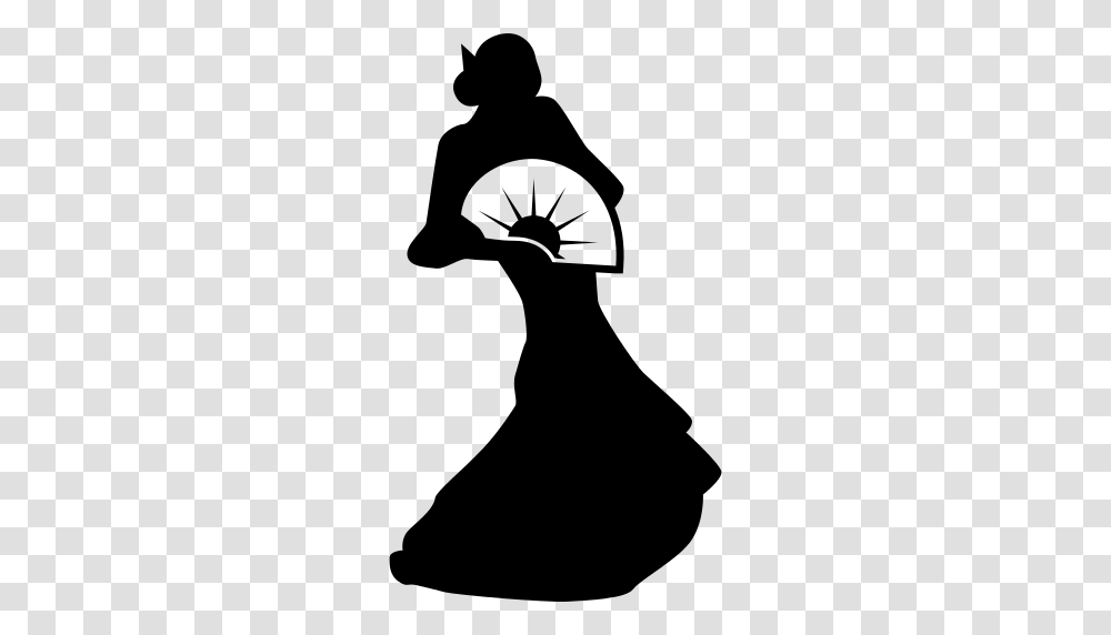 Female Flamenco Dancer Silhouette Icon, Gray, World Of Warcraft Transparent Png