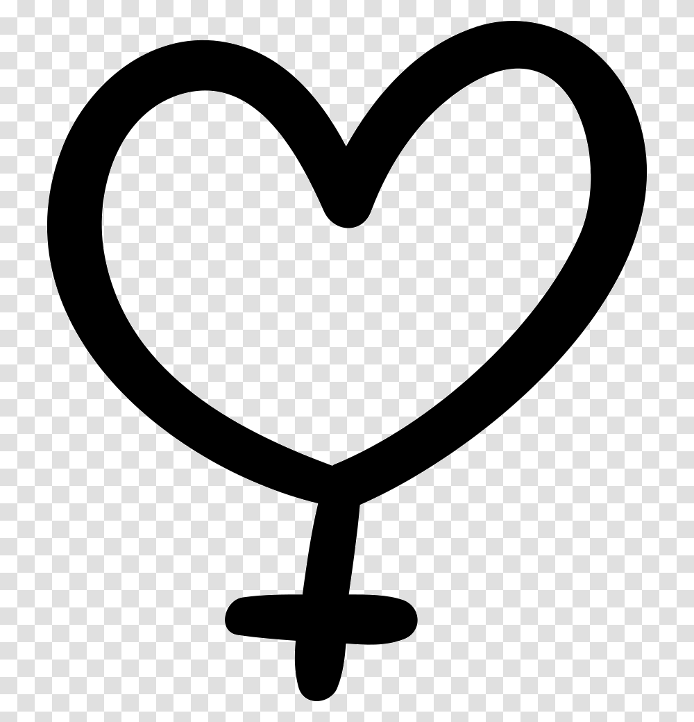 Female Gender Sign With Heart Female Sign Heart, Lamp, Stencil Transparent Png
