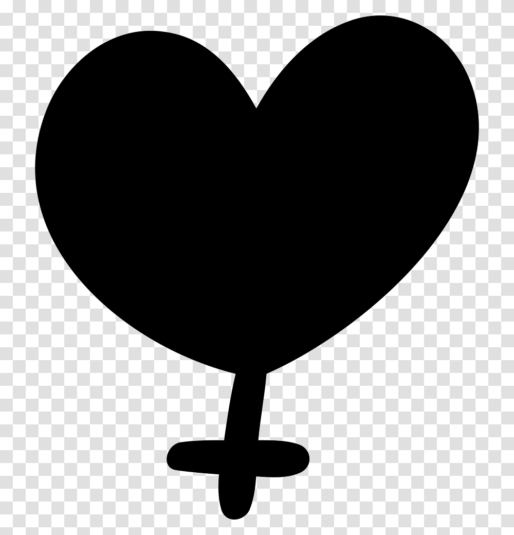 Female Gender Sign With Heart Icon Free Download, Balloon, Stencil Transparent Png