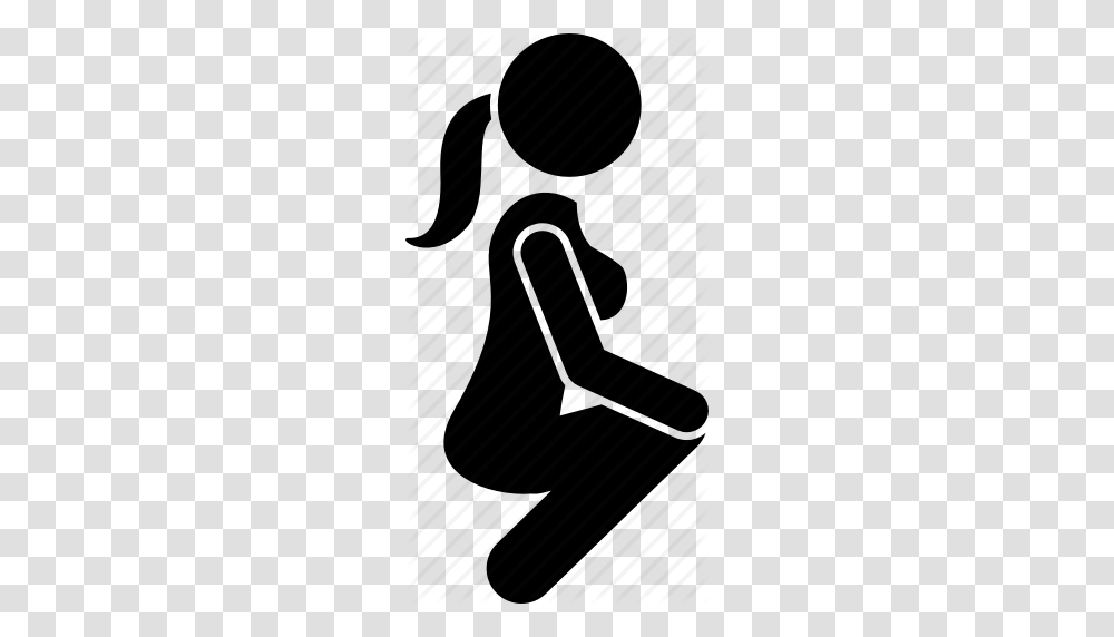 Female Girl Squat Squatting Woman Icon, Piano, Leisure Activities, Musical Instrument, Silhouette Transparent Png