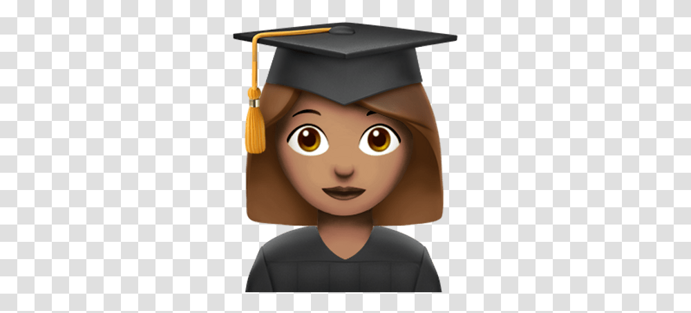 Female Graduate Student Apple Emoji Stickpng Student Emoji, Doll, Toy, Person, Human Transparent Png