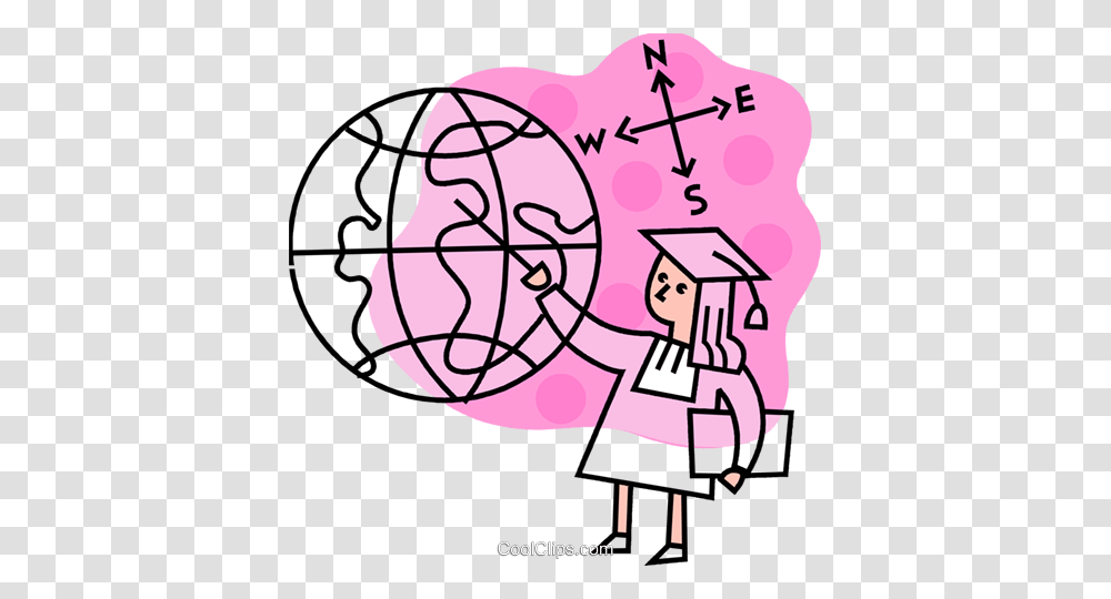 Female Graduate With Pointer And Globe Royalty Free Vector Clip, Number, Pattern Transparent Png