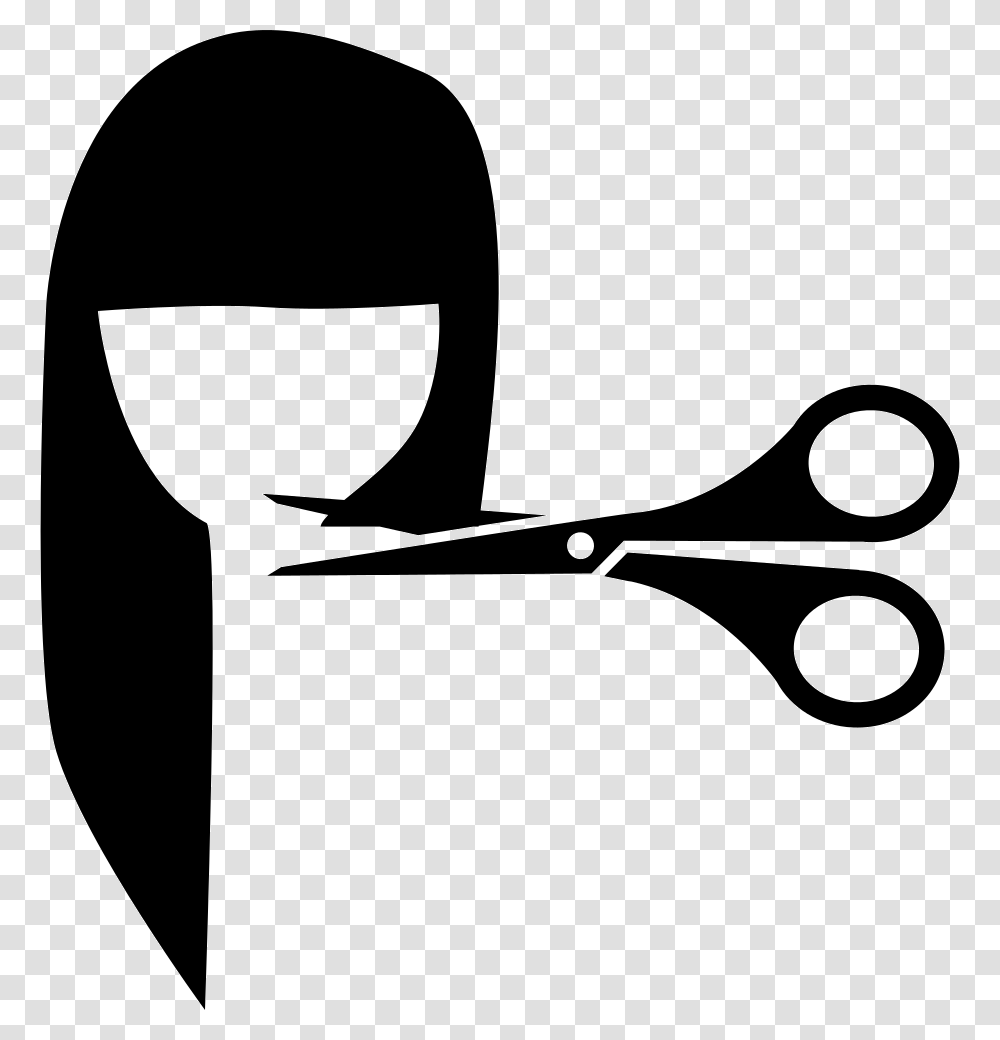 Female Hair Cut With Scissors Cut Hair Icon, Weapon, Weaponry, Blade, Shears Transparent Png