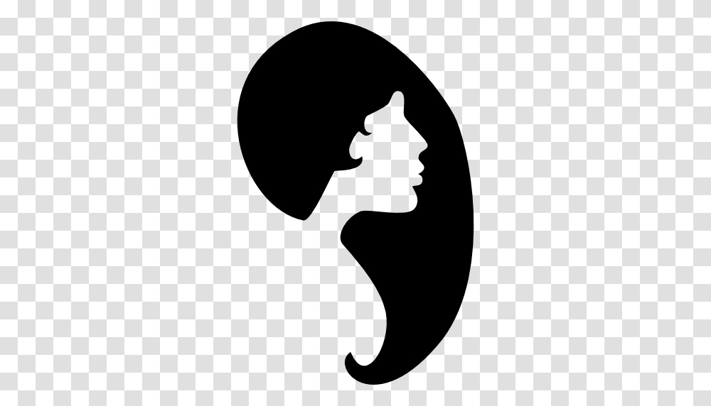 Female Hair Shape And Face Silhouette, Stencil Transparent Png