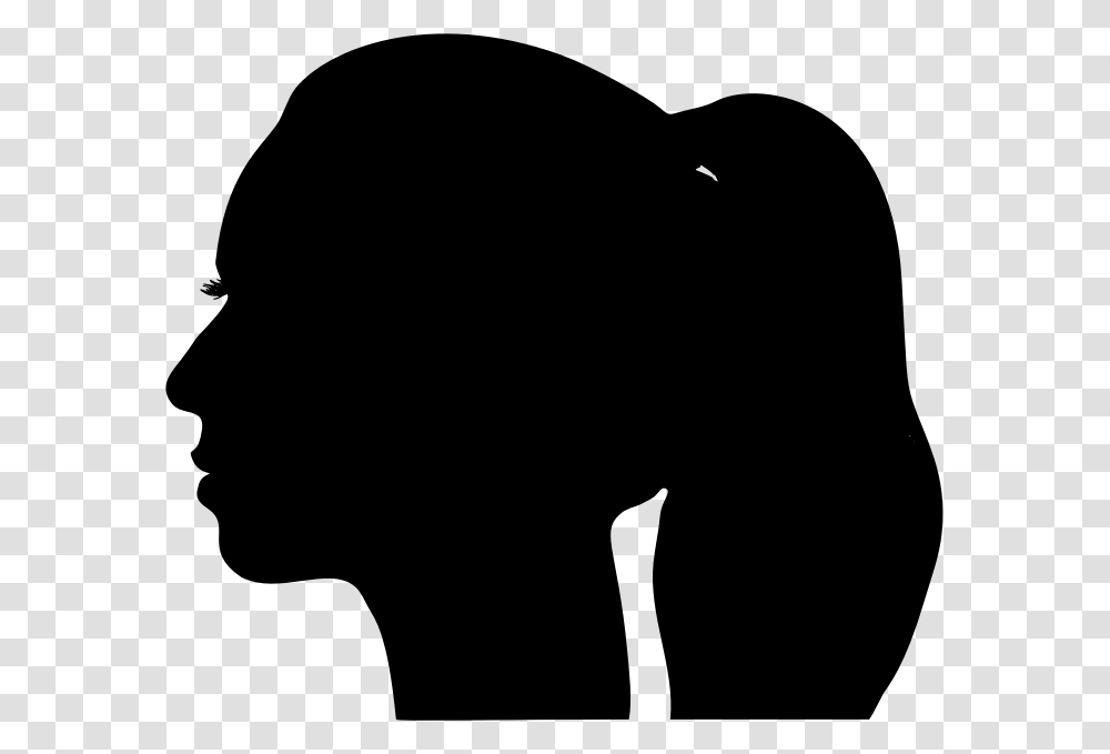 Female Head Profile Silhouette Female Human Head Silhouette, Gray, World Of Warcraft Transparent Png
