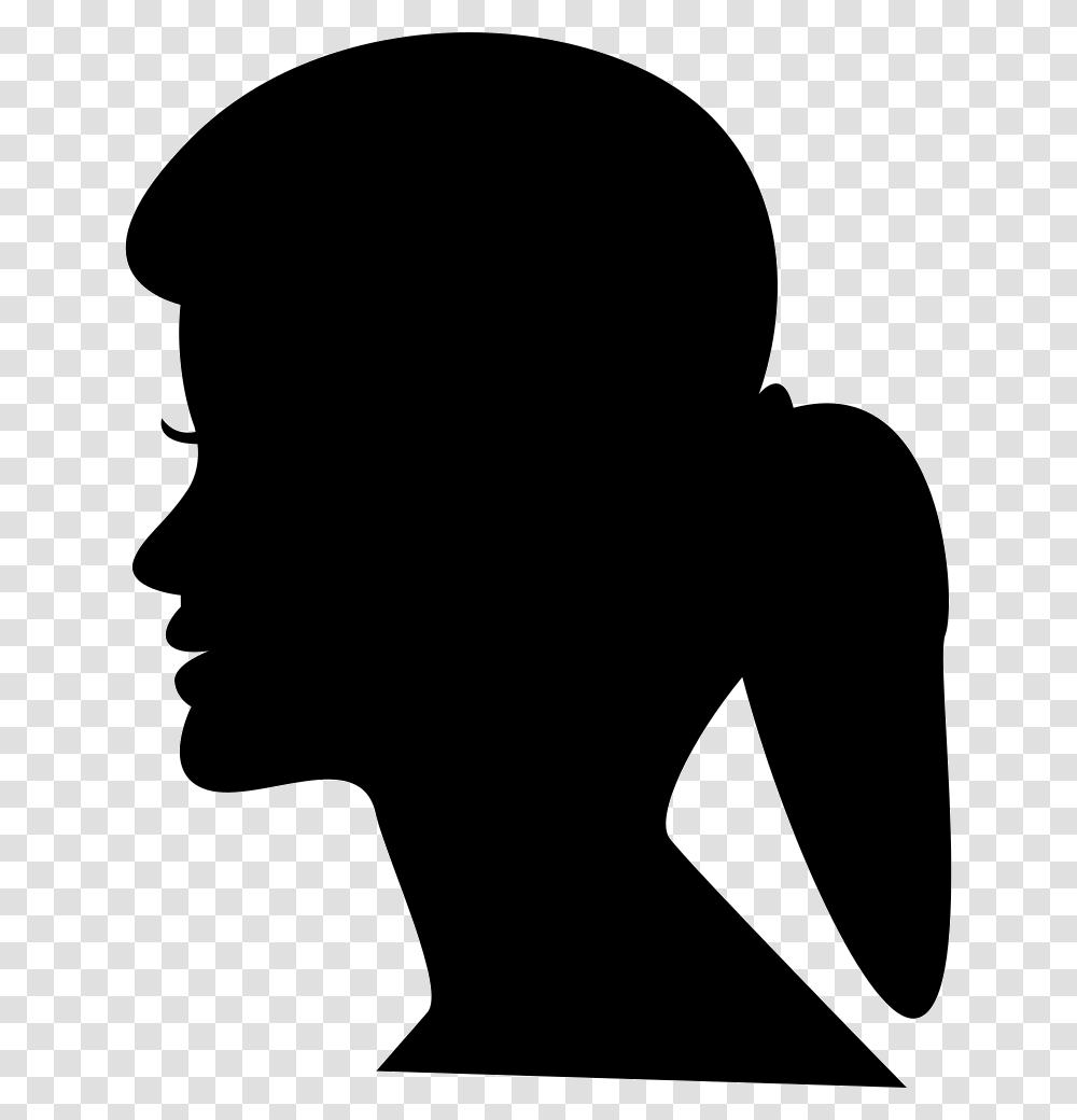 Female Head Silhouette With Ponytail Icon Free Download, Baseball Cap, Hat, Apparel Transparent Png