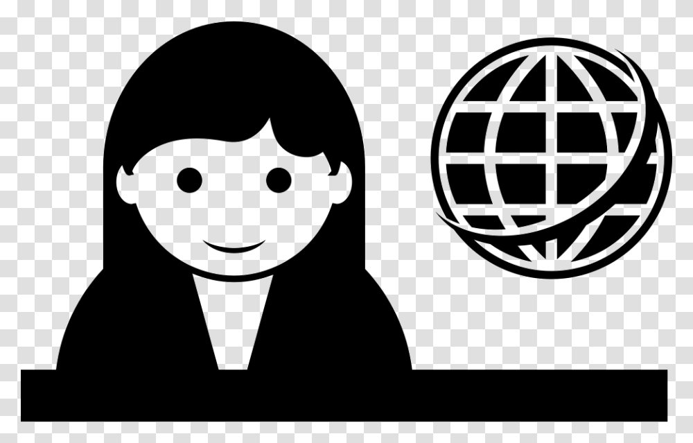 Female Journalist With Earth Globe Journalist Icon, Stencil, Face, Photography, Portrait Transparent Png