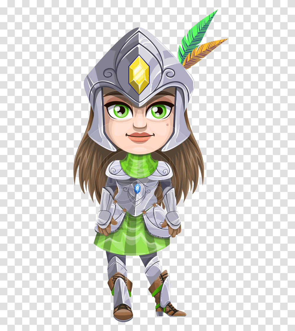 Female Knight With Helmet Cartoon Vector Character Cartoon Girl Knight With Sword, Person, Human, Shoe, Footwear Transparent Png