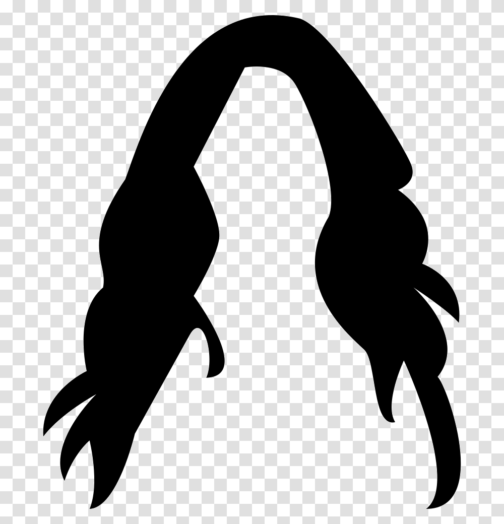 Female Long Dark Hair Wig Wig Icon, Silhouette, Stencil, Person, Human Transparent Png
