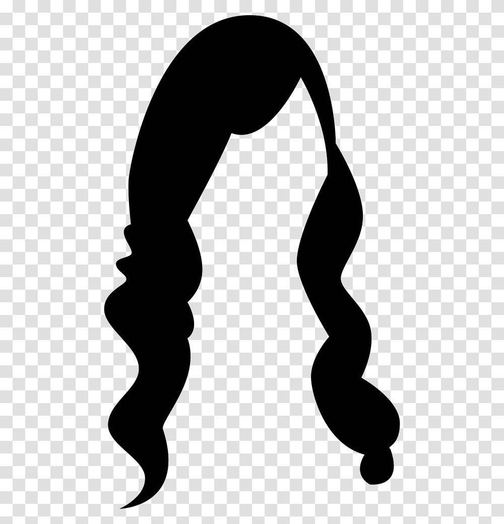 Female Long Hair Long Hair Silhouette, Stencil, Person, Human, People Transparent Png