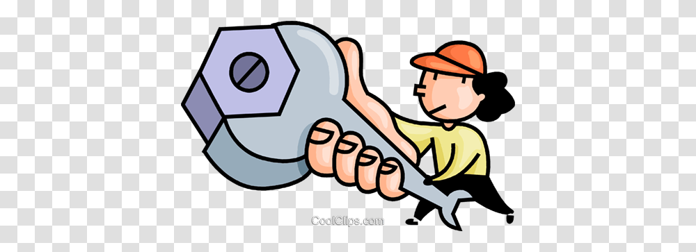 Female Mechanic With A Wrench Royalty Free Vector Clip Art, Outdoors, Hand, Sport, Duel Transparent Png