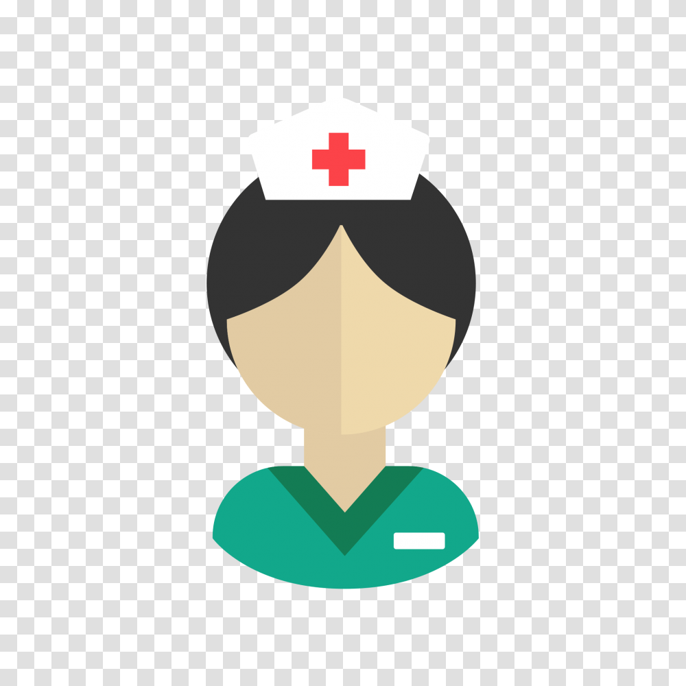Female Medical Nurse Flat Icon Vector, Logo, Trademark, First Aid Transparent Png