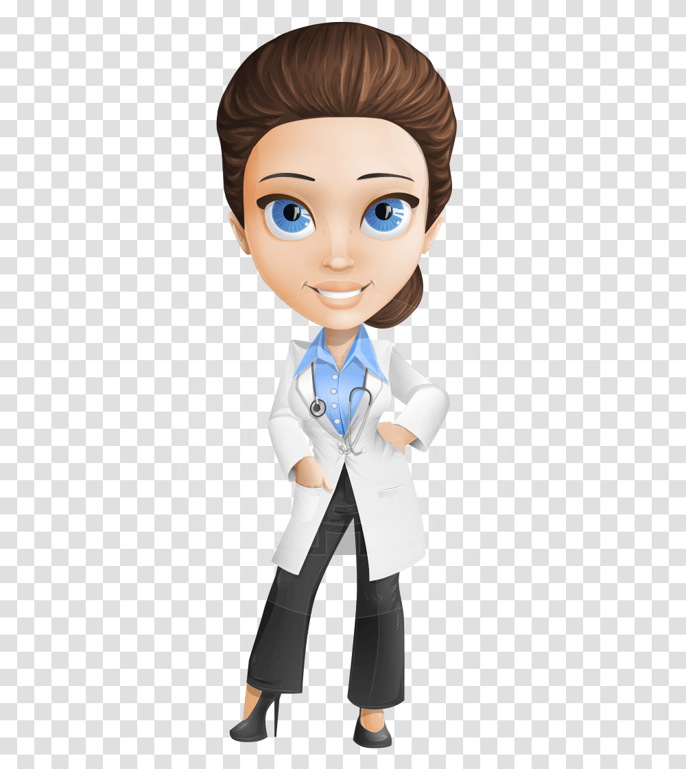 Female Physician Vector Cartoon Character Aka Dr Dr Cartoon Characters, Doll, Toy, Person, Human Transparent Png
