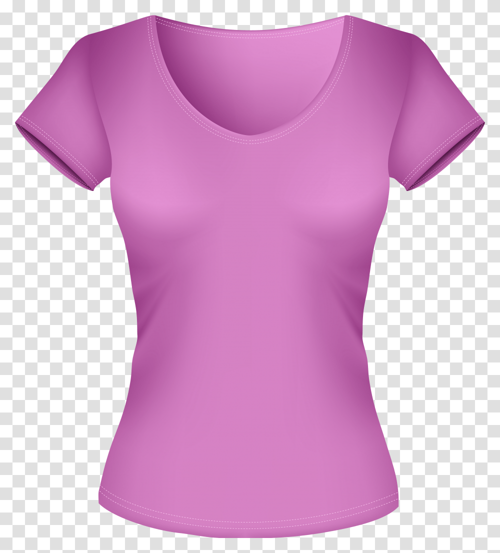 Female Pink Shirt Clipart Blouse Clipart Free, Apparel, T-Shirt, Tank Top Transparent Png