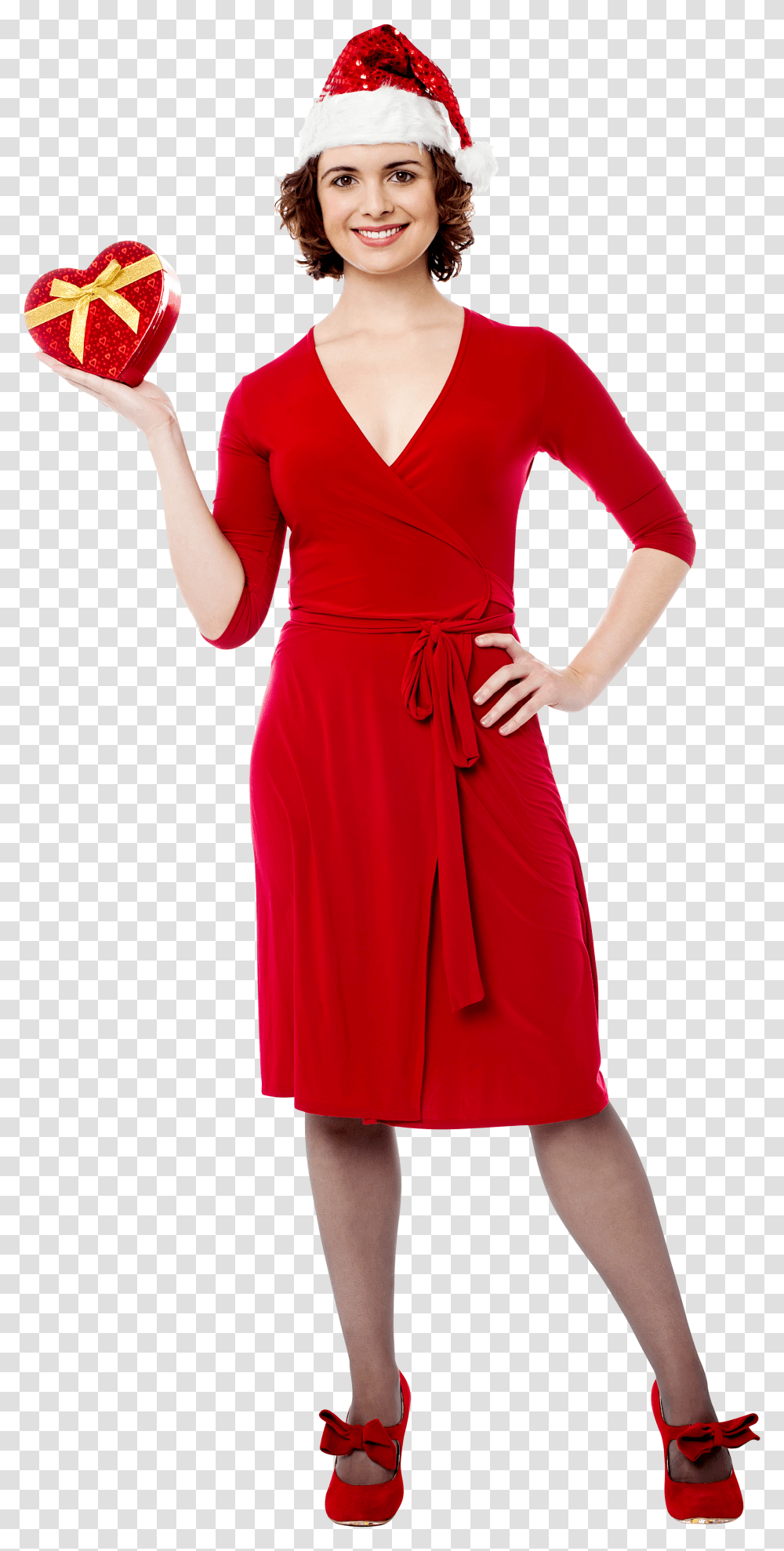 Female Santa Claus Image Fantasia De Capeta Transparent Png