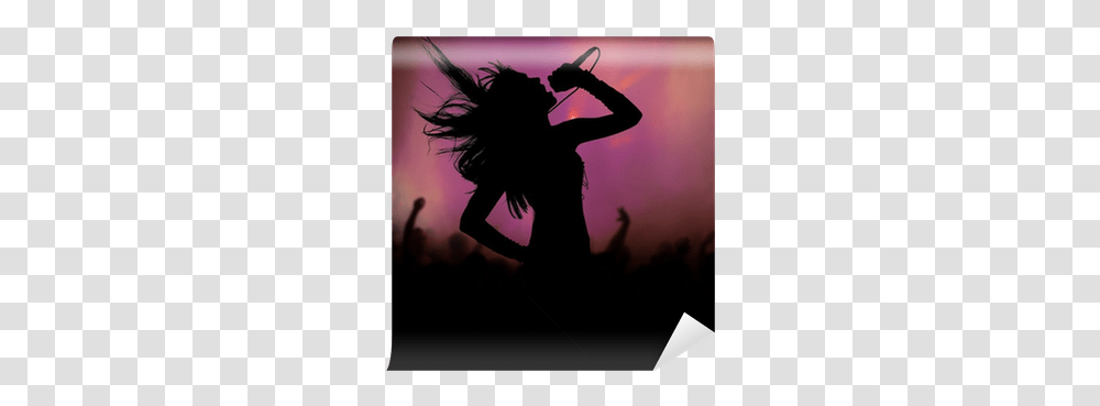 Female Singer Silhouette Wall Mural • Pixers We Live To Change Music, Dance Pose, Leisure Activities, Person, Crowd Transparent Png