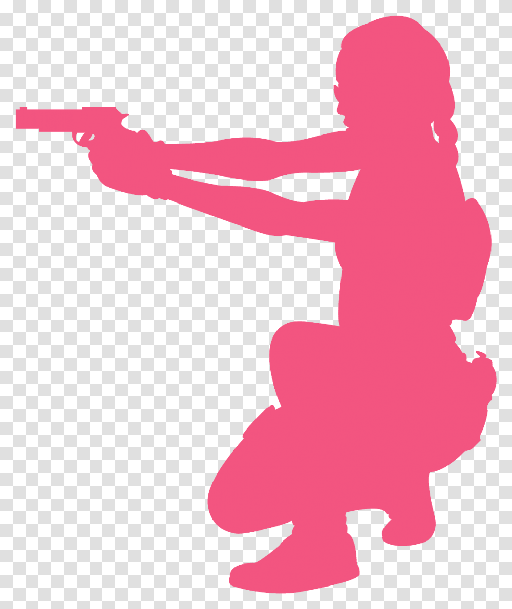 Female Soldier Silhouette, Person, Human, Cupid, Kneeling Transparent Png