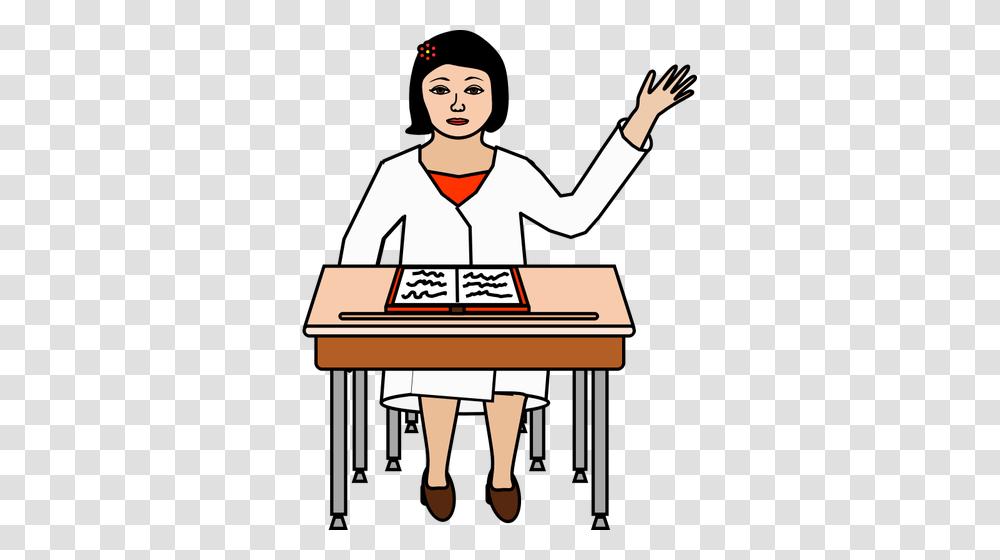 Female Student Raising Her Hand Vector Drawing, Person, Human, Chess, Game Transparent Png