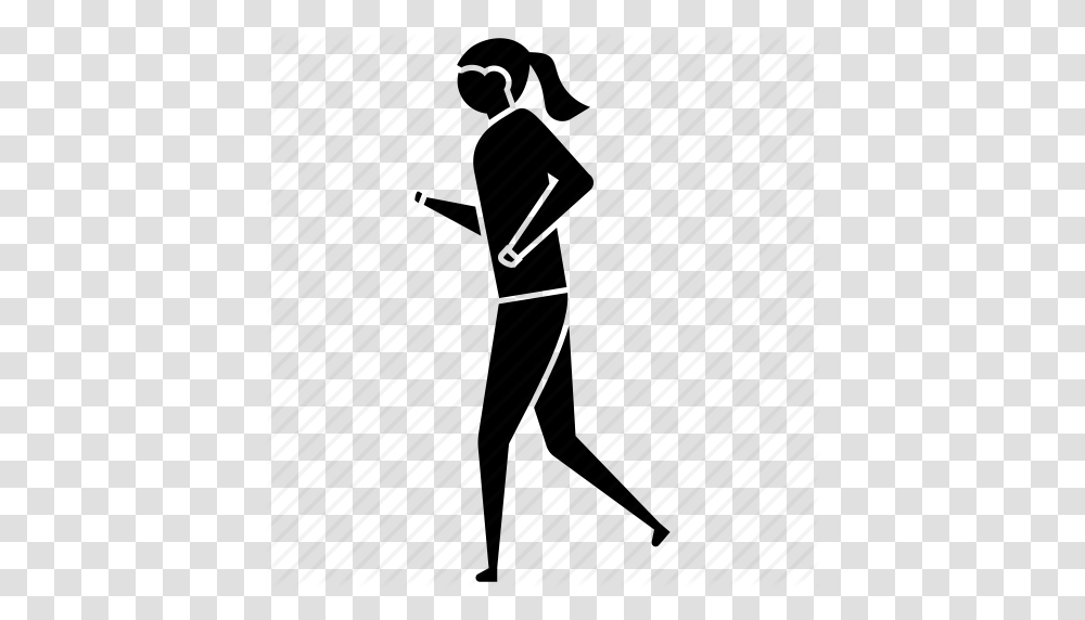 Female Student Walking Running Student Student Girl Running, Silhouette, Standing, Photography, Leisure Activities Transparent Png