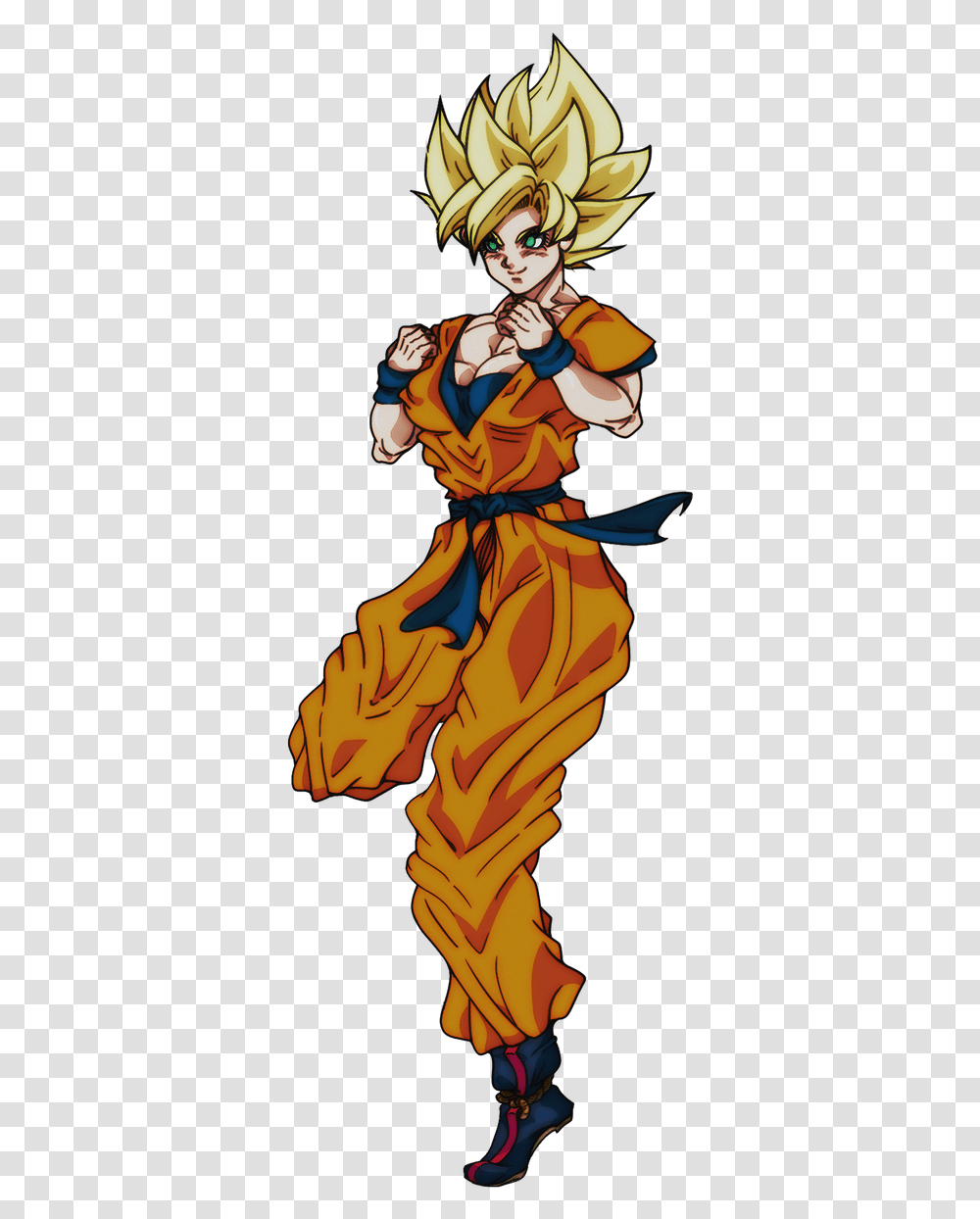 Female Super Saiyan Goku By Nuggetsmcfly Female Super Saiyan Goku, Person, Human, Apparel Transparent Png