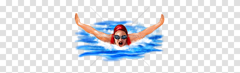 Female Swimmer Production Ready Artwork For T Shirt Printing, Swimming, Sport, Water, Person Transparent Png