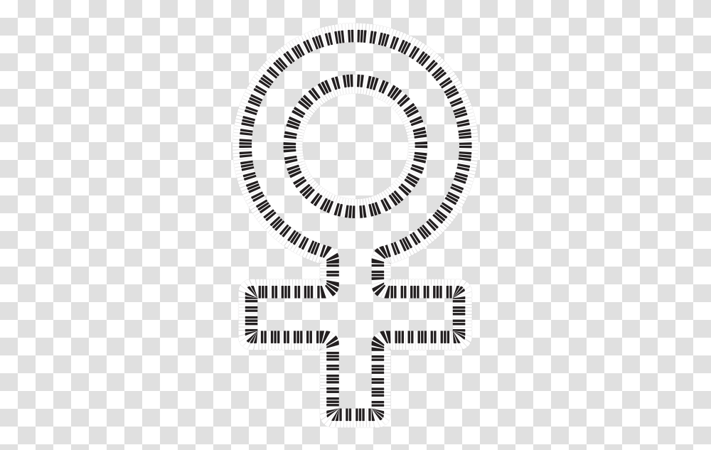 Female Symbol And Piano Keys Free Svg Piano Keys Circle, Rug, Stencil, Emblem, Text Transparent Png