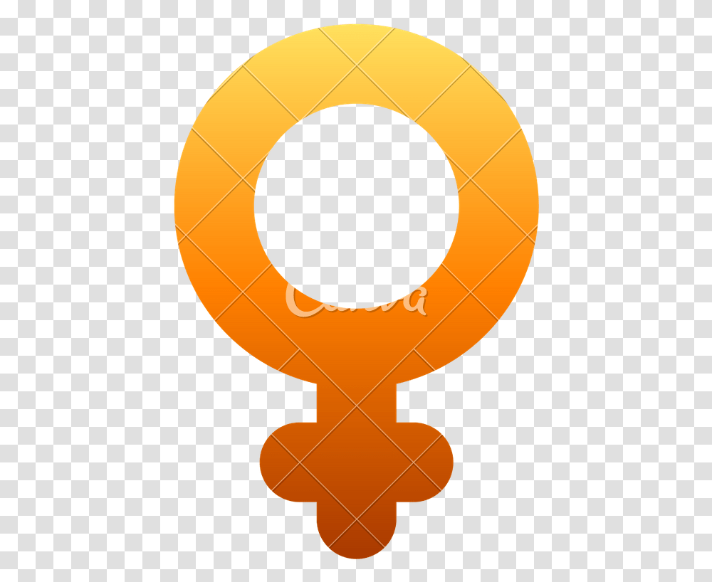 Female Symbol Icon Orange Thick Rounded Gradient Isolated Circle, Balloon, Life Buoy, Trophy Transparent Png