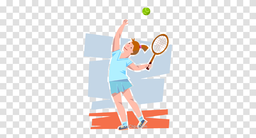 Female Tennis Player Server Royalty Free Vector Clip Art, Poster, Advertisement, Shorts Transparent Png