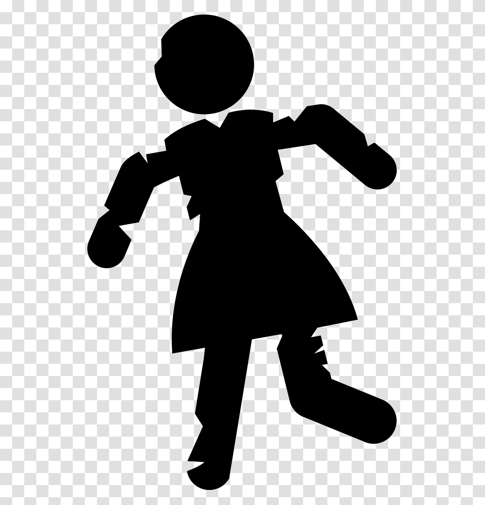 Female Zombie Man Pointing Silhouette, Stencil, Person, Human, Ninja Transparent Png