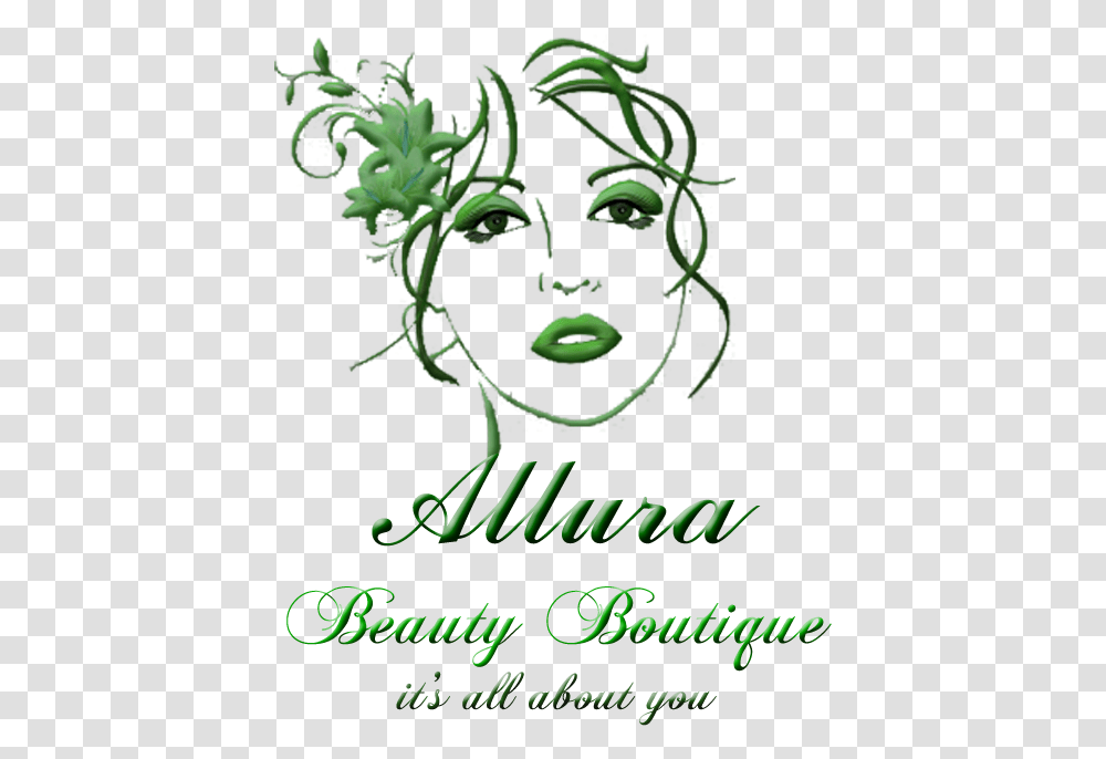 Feminine Upmarket Beauty Salon Logo Design For Allura, Plant, Text, Graphics, Art Transparent Png