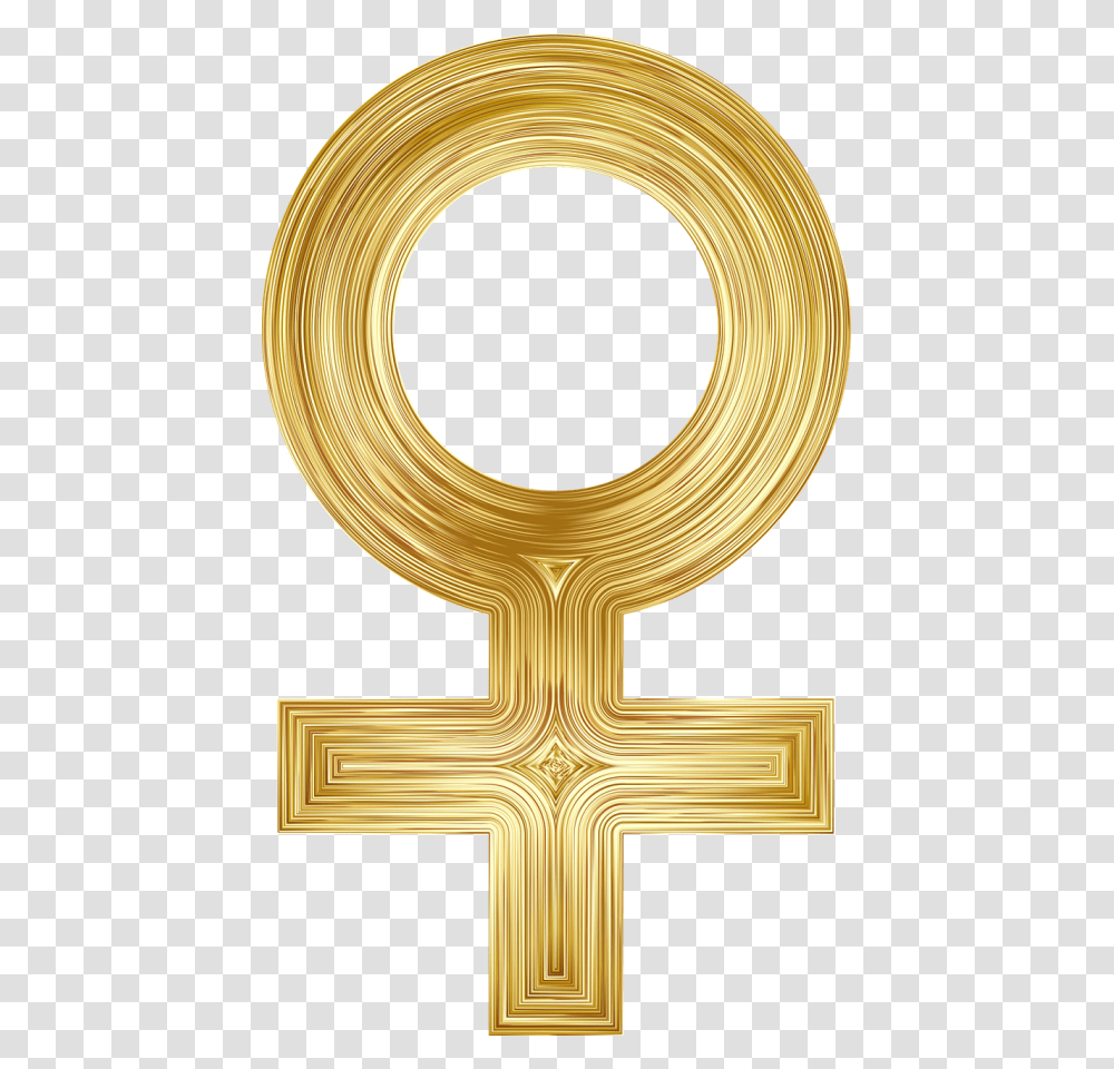 Feminism Represents Much More Than Just Extreme Stereotypes Gold Female Sign, Cross, Treasure, Brass Section Transparent Png