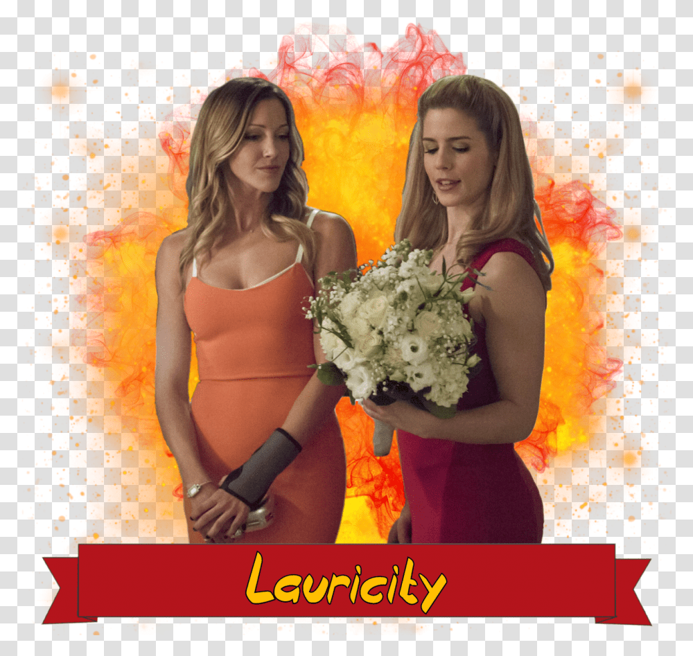 Femslash February Canary Style Felicity Smoak And Laurel Lance, Person, Plant, Poster, Advertisement Transparent Png