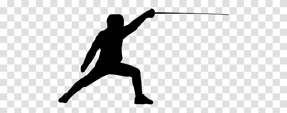Fencing Clip Art Free Vector, Person, Human, Silhouette, Duel Transparent Png