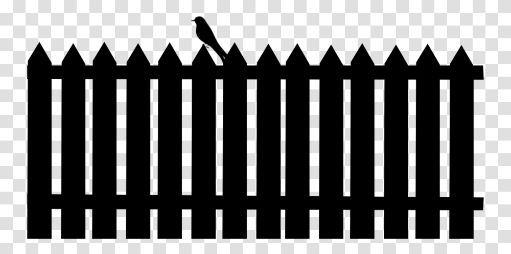 Fencing Clipart Black And White Picket Fence Silhouette, Gray, World Of Warcraft Transparent Png