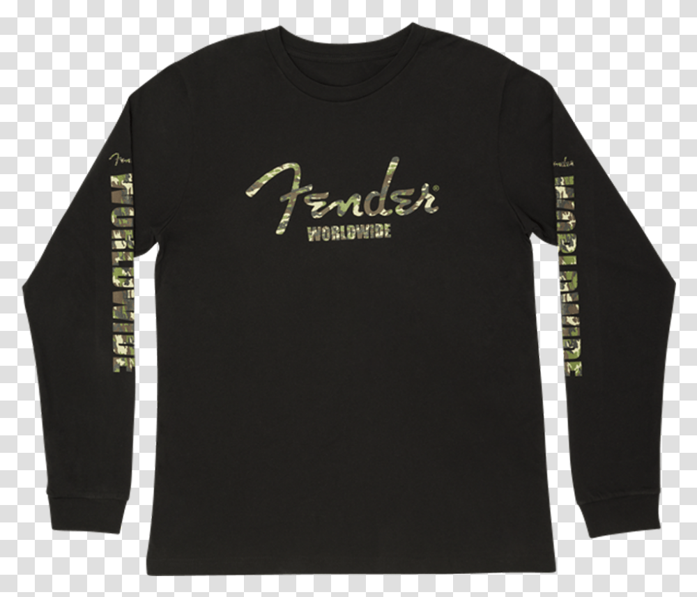 Fender Camo Logo Longsleeve T Shirt 885978255931, Clothing, Apparel, Long Sleeve, T-Shirt Transparent Png
