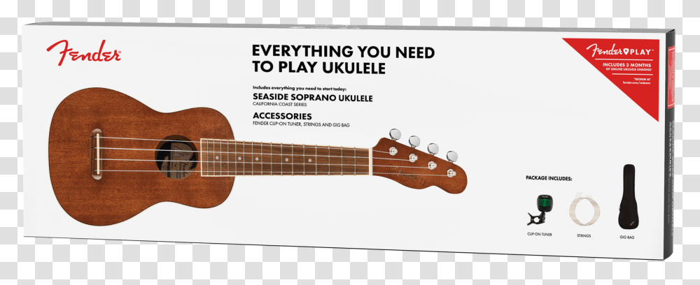 Fender Seaside Soprano Ukulele Pack, Guitar, Leisure Activities, Musical Instrument, Mandolin Transparent Png